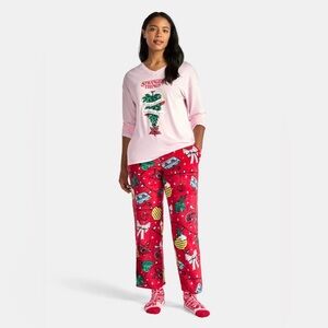 EUC Netflix Stranger Things Holiday Sleep Set, 3-piece Set, Size L (12-14)